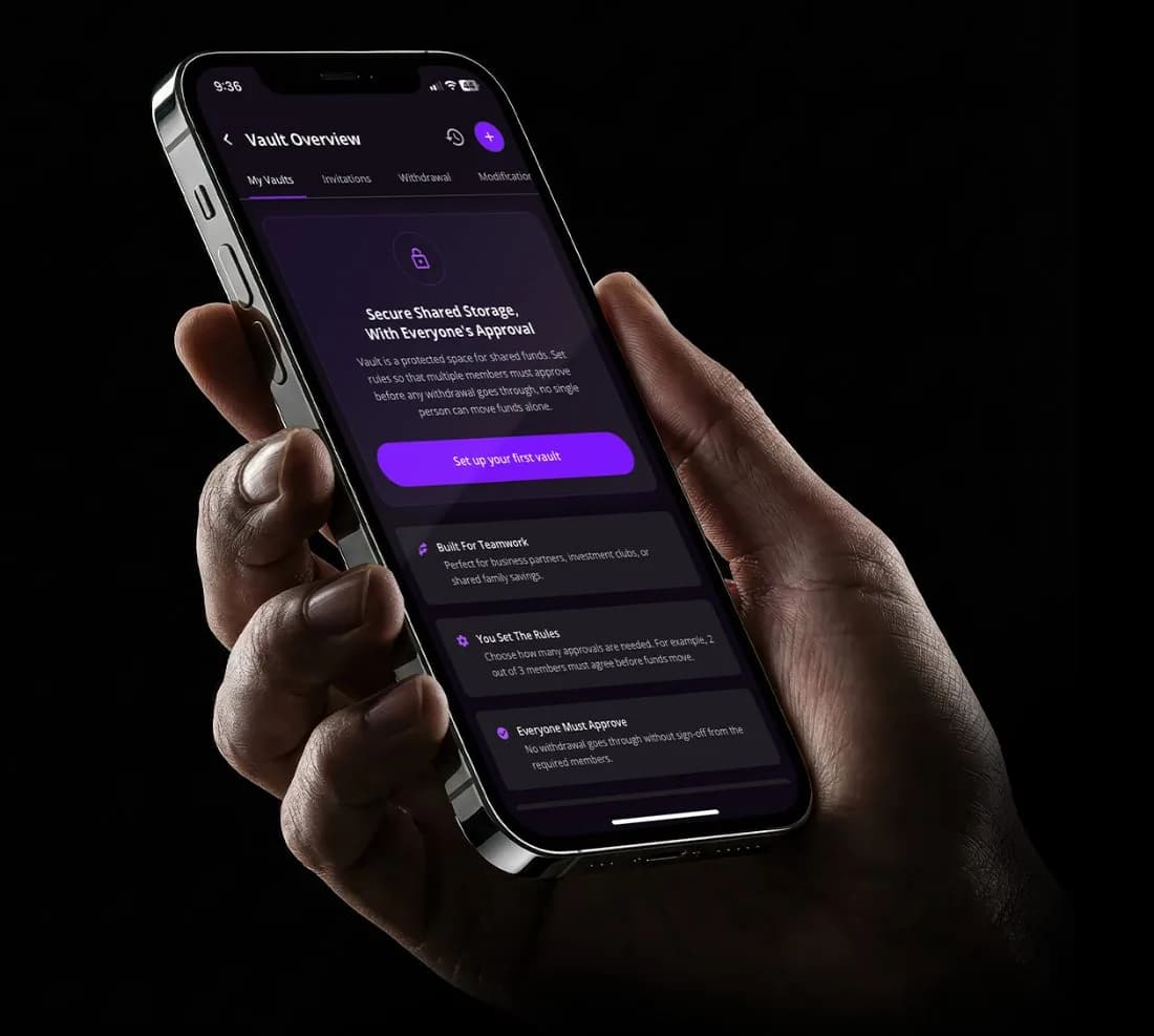 Vault mode in the Bitzaro app